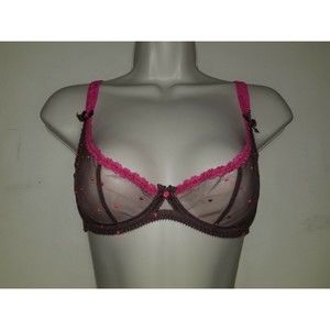 Agent Provocateur Poppie Bra Size 34DDD (34E) Chestnut with Pink NWT